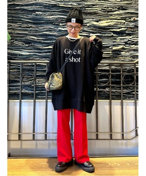 HONEYSUCKLE ROSE（ハニーサックルローズ）の「【HONEYSUCKLE ROSE】MOCOMOCOチュニック（スウェット・レディース・パープル/ホワイト/ブラック・L/M）」の18枚目の写真