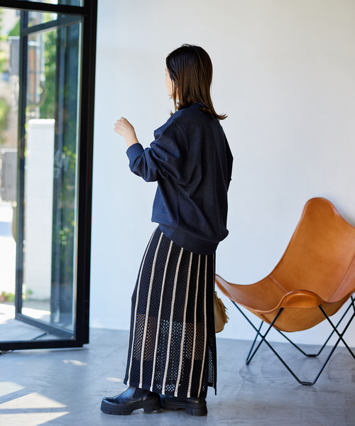 JOURNAL STANDARD（ジャーナルスタンダード）の「GIMACOTTONメッシュスカート（スカート・レディース・ブラック系その他/ベージュ・FREE）」の4枚目の写真