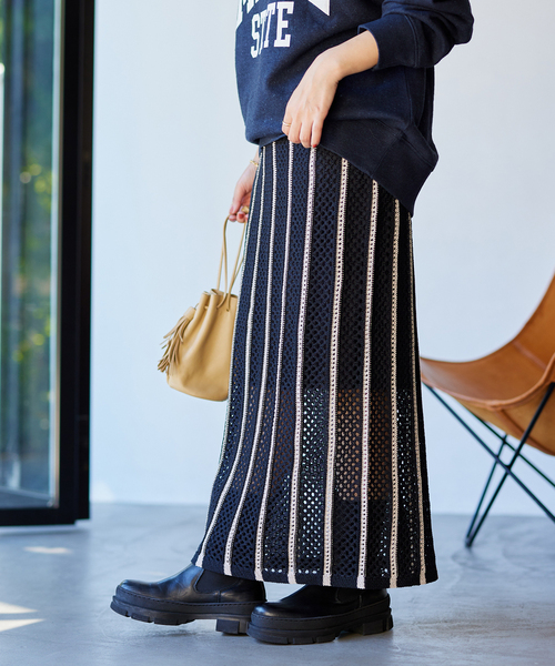 JOURNAL STANDARD（ジャーナルスタンダード）の「GIMACOTTONメッシュスカート（スカート・レディース・ブラック系その他/ベージュ・FREE）」の7枚目の写真