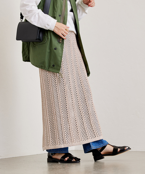 JOURNAL STANDARD（ジャーナルスタンダード）の「GIMACOTTONメッシュスカート（スカート・レディース・ブラック系その他/ベージュ・FREE）」の13枚目の写真