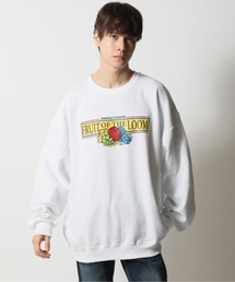 FRUIT OF THE LOOM（フルーツオブザルーム）の「FRUIT OF THE LOOM/フルーツオブザルーム スーベニア クラシックロゴプリント クルーネック オーバーサイズ スウェットトレーナー（スウェット・メンズ）」