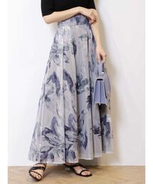 MERCURYDUO | ぼかしフラワーメッシュリバーシブルスカート(スカート)