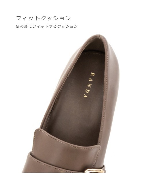 RANDA（ランダ）の「ゴールドバックルヒールアップシューズ（ドレスシューズ・レディース・ブラック/ワイン/グレイッシュベージュ・M/L/LL/S）」の15枚目の写真