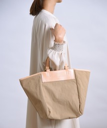 ALLAND | 【ALLAND オルランド】ブラウドルレザー+ KONBU-N ナイロン ハンモック トート バッグ (S size) /  ショルダーストラップ付(トートバッグ)