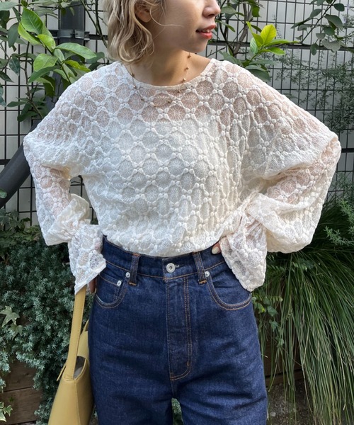 CIAOPANIC(チャオパニック)の「キャンディースリーブレーストップス(Tシャツ/カットソー・レディース・オフホワイト/ブラック/ライム・FREE)」の8枚目の写真