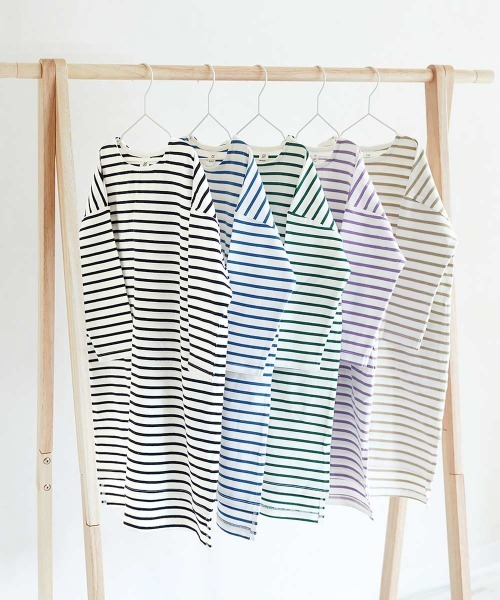 devirock(デビロック)の「ゆるっとボーダー 長袖ワンピース(ワンピース・キッズ・ブラック/ダークベージュ/ラベンダー/ブルー/グリーン系その他・130cm/110cm/100cm/160cm/140cm/150cm/120cm)」の17枚目の写真