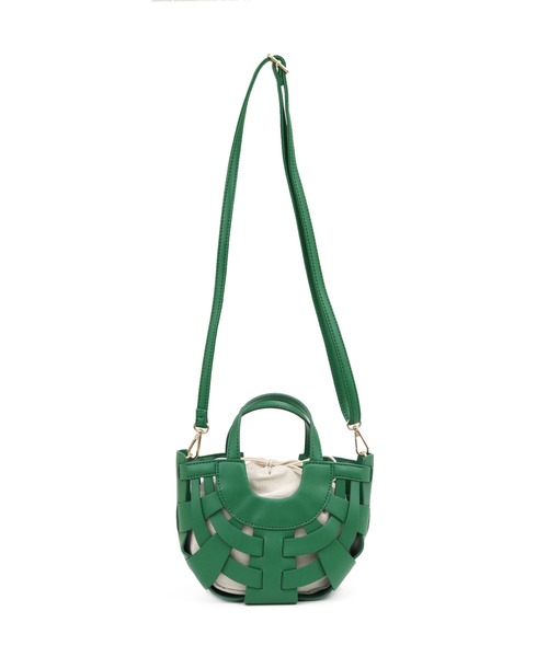 MIAN (ミアン)の「合皮編みミニ2wayトート(ショルダーバッグ・レディース・モカ/グリーン/アイボリー/ブラック・FREE)」の20枚目の写真