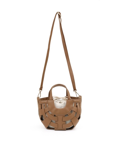 MIAN (ミアン)の「合皮編みミニ2wayトート(ショルダーバッグ・レディース・モカ/グリーン/アイボリー/ブラック・FREE)」の11枚目の写真