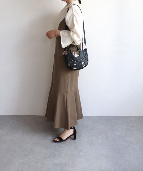 MIAN (ミアン)の「合皮編みミニ2wayトート(ショルダーバッグ・レディース・モカ/グリーン/アイボリー/ブラック・FREE)」の7枚目の写真