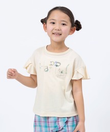 trois lapins kp | 袖フリル TC天竺半袖Tシャツ(110～130)(Tシャツ/カットソー)