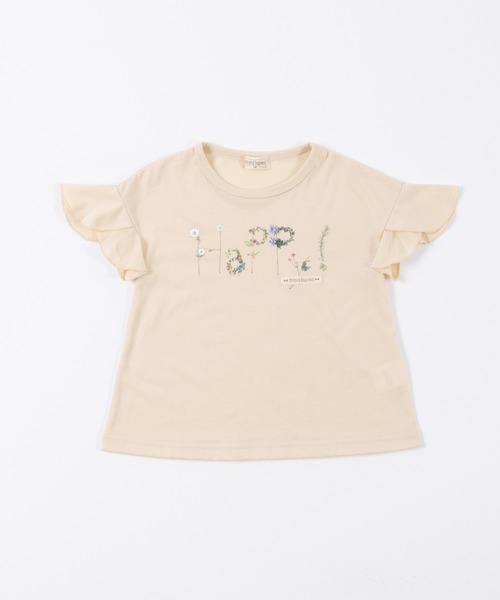 trois lapins kp（トロワラパンケーピー）の「袖フリル 天竺半袖Tシャツ(110～130cm)（Tシャツ/カットソー・キッズ・ミント/クリーム・110cm/120cm/130cm）」の14枚目の写真