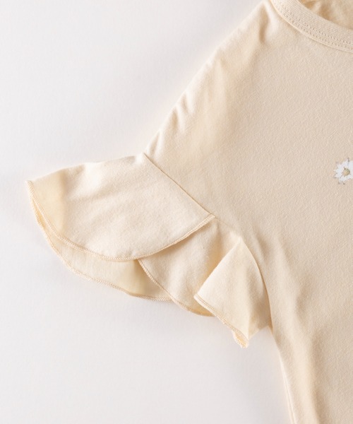 trois lapins kp（トロワラパンケーピー）の「袖フリル 天竺半袖Tシャツ(110～130cm)（Tシャツ/カットソー・キッズ・ミント/クリーム・110cm/120cm/130cm）」の10枚目の写真