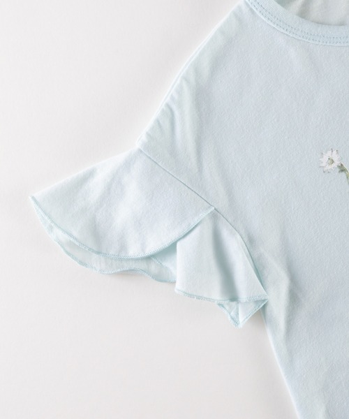 trois lapins kp（トロワラパンケーピー）の「袖フリル 天竺半袖Tシャツ(110～130cm)（Tシャツ/カットソー・キッズ・ミント/クリーム・110cm/120cm/130cm）」の8枚目の写真