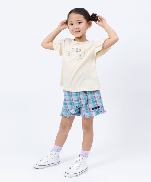 trois lapins kp（トロワラパンケーピー）の「袖フリル 天竺半袖Tシャツ(110～130cm)（Tシャツ/カットソー・キッズ・ミント/クリーム・110cm/120cm/130cm）」の11枚目の写真