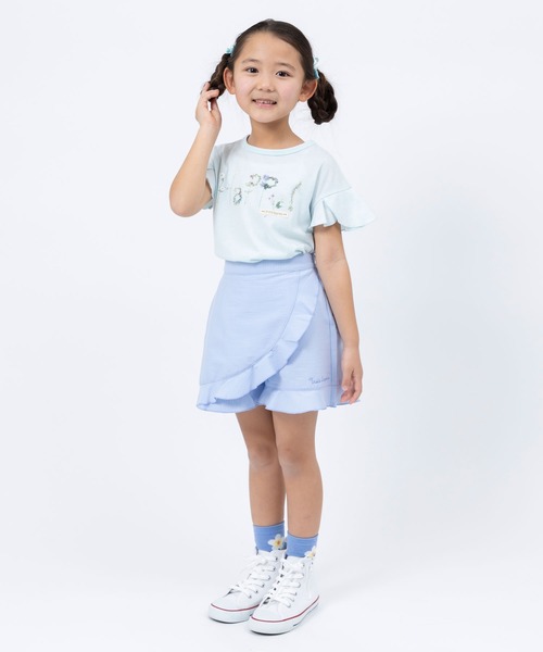 trois lapins kp（トロワラパンケーピー）の「袖フリル 天竺半袖Tシャツ(110～130cm)（Tシャツ/カットソー・キッズ・ミント/クリーム・110cm/120cm/130cm）」の15枚目の写真