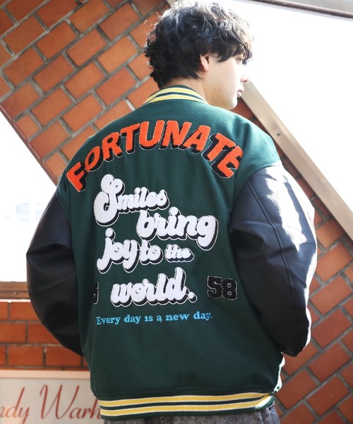 ８(eight)（エイト）の「メルトンタッチスタジャン（スタジャン・メンズ・ネイビー/グリーン/ブラック・MEDIUM/LARGE）」の3枚目の写真