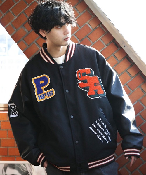 ８(eight)（エイト）の「メルトンタッチスタジャン（スタジャン・メンズ・ネイビー/グリーン/ブラック・MEDIUM/LARGE）」の2枚目の写真