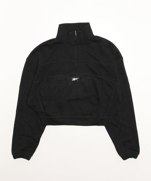 Reebok(リーボック)の「ワークアウト ニット 1/4 ジップ / WOR Knit 1/4 Zip(スウェット・レディース・ブラック/オレンジ・J/L/J/M/J/S/J/O/J/XS/X-LARGE/SMALL/X-SMALL/MEDIUM/LARGE)」の9枚目の写真