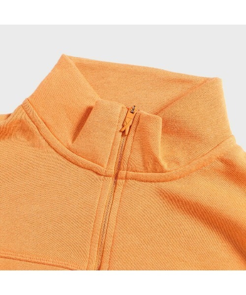 Reebok(リーボック)の「ワークアウト ニット 1/4 ジップ / WOR Knit 1/4 Zip(スウェット・レディース・ブラック/オレンジ・J/L/J/M/J/S/J/O/J/XS/X-LARGE/SMALL/X-SMALL/MEDIUM/LARGE)」の8枚目の写真