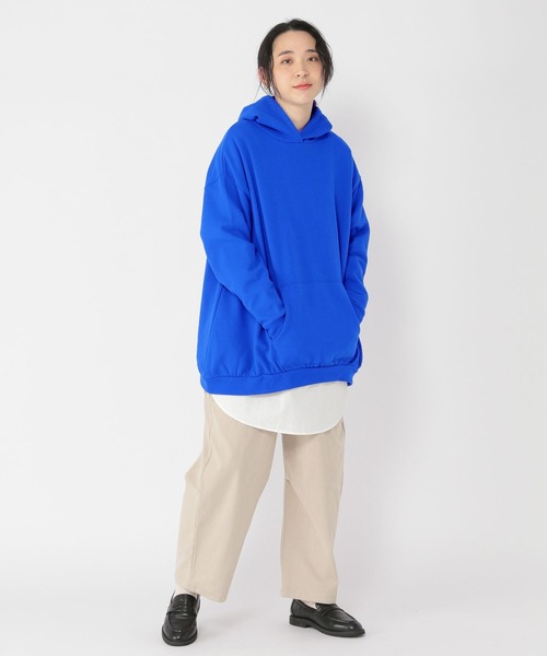 studio CLIP(スタディオクリップ)の「ビッグフーディチュニック(パーカー・レディース・ライトグレー/ベージュ/ブラック/ブルー・FREE)」の6枚目の写真