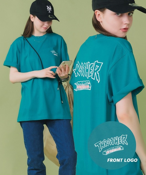 THRASHER(スラッシャー)の「ROOPTOKYO別注:THRASHER/スラッシャー NO PARKING 半袖Tシャツ バックプリント ロゴ スケーター(Tシャツ/カットソー・メンズ・グリーン/ブラック/ホワイト・XXL/L/XL/M)」の3枚目の写真
