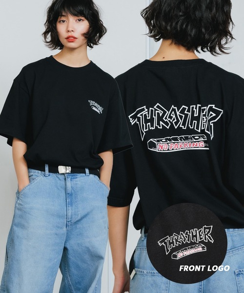 THRASHER(スラッシャー)の「ROOPTOKYO別注:THRASHER/スラッシャー NO PARKING 半袖Tシャツ バックプリント ロゴ スケーター(Tシャツ/カットソー・メンズ・グリーン/ブラック/ホワイト・XXL/L/XL/M)」の2枚目の写真