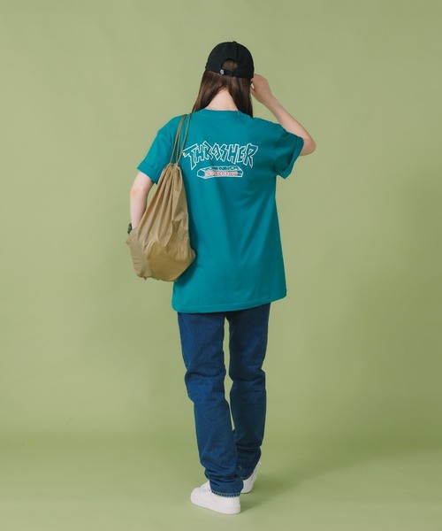 THRASHER(スラッシャー)の「ROOPTOKYO別注:THRASHER/スラッシャー NO PARKING 半袖Tシャツ バックプリント ロゴ スケーター(Tシャツ/カットソー・メンズ・グリーン/ブラック/ホワイト・XXL/L/XL/M)」の6枚目の写真