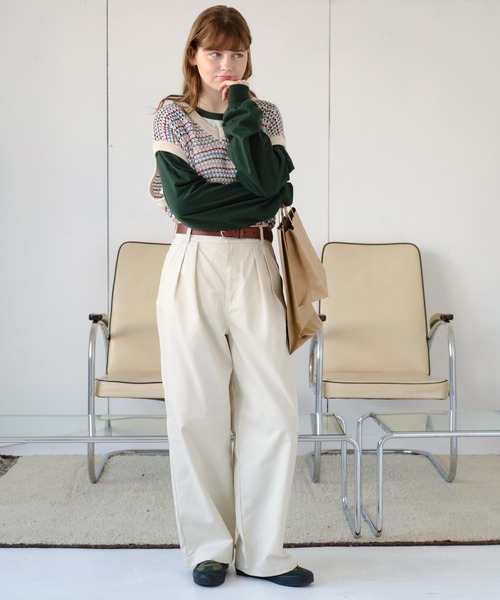 【お得】GO TO HOLLYWOOD ワイドチノパンツ　レディースサイズ　02 セール】 [小さいサイズ]ソフトタッチチノワイドパンツ （チノ