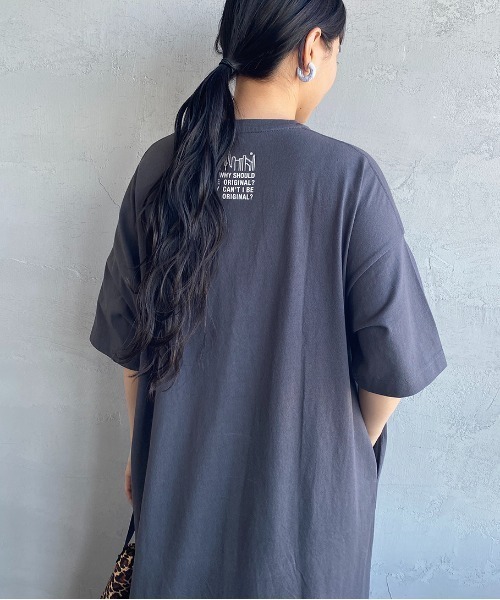 グラデーション 半袖 Tシャツ ワンピース ローリングパンダズカフェ｜クレイジーパターンTシャツ