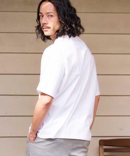 CAMBIO（カンビオ）の「mt8296- ビッグシルエットプリントTシャツ（famous quoteクロス）（Tシャツ/カットソー・メンズ・ネイビー/ブラック/ホワイト/カーキ・XL/L/M/S）」の7枚目の写真