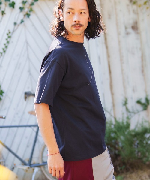 CAMBIO（カンビオ）の「mt8296- ビッグシルエットプリントTシャツ（famous quoteクロス）（Tシャツ/カットソー・メンズ・ネイビー/ブラック/ホワイト/カーキ・XL/L/M/S）」の21枚目の写真