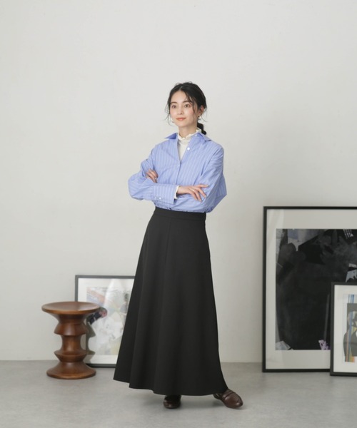 NANO universe(ナノユニバース)の「LB.04/2wayフレアジャンパースカート(ジャンパースカート・レディース・ブラック/ライトベージュ/パープル・FREE)」の5枚目の写真