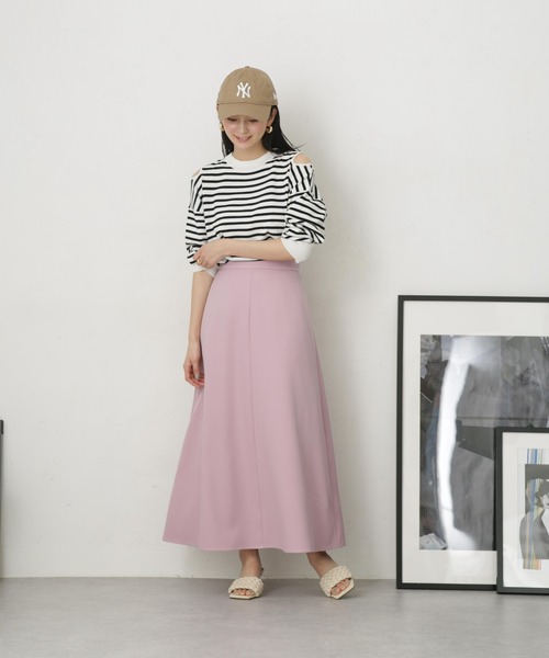 NANO universe(ナノユニバース)の「LB.04/2wayフレアジャンパースカート(ジャンパースカート・レディース・ブラック/ライトベージュ/パープル・FREE)」の8枚目の写真