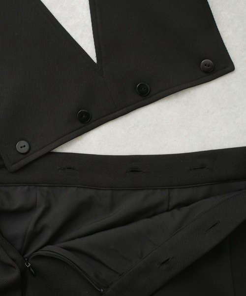 NANO universe(ナノユニバース)の「LB.04/2wayフレアジャンパースカート(ジャンパースカート・レディース・ブラック/ライトベージュ/パープル・FREE)」の6枚目の写真