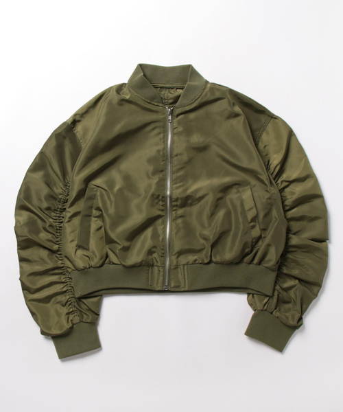 SpRay(スプレイ)の「クロップドMA1(MA-1・レディース・カーキ/ブラック/アイボリー・FREE)」の8枚目の写真