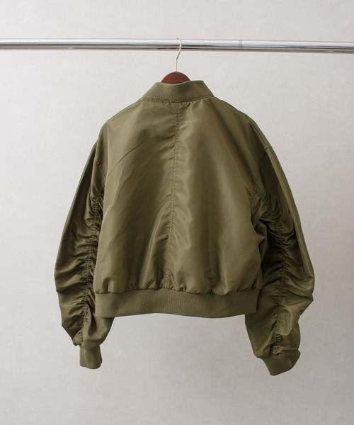 SpRay(スプレイ)の「クロップドMA1(MA-1・レディース・カーキ/ブラック/アイボリー・FREE)」の12枚目の写真