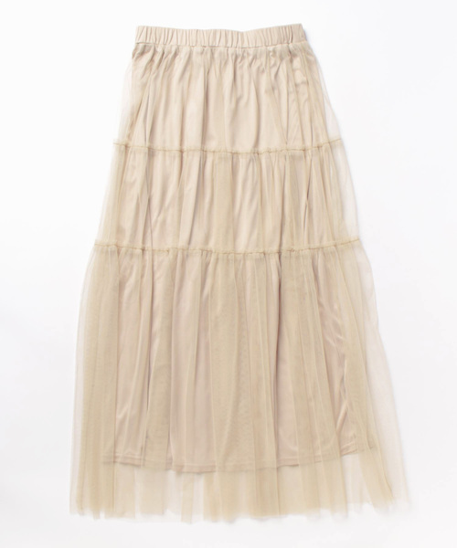 JUGLANS(ユグランス)の「☆ チュールティアードギャザースカート W1319(スカート・レディース・ベージュ/ピンク/ネイビー・FREE)」の17枚目の写真