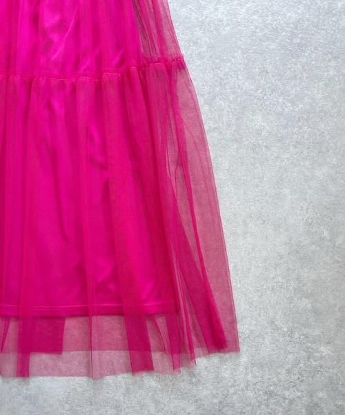 JUGLANS(ユグランス)の「☆ チュールティアードギャザースカート W1319(スカート・レディース・ベージュ/ピンク/ネイビー・FREE)」の15枚目の写真