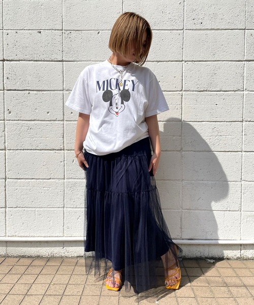 JUGLANS(ユグランス)の「☆ チュールティアードギャザースカート W1319(スカート・レディース・ベージュ/ピンク/ネイビー・FREE)」の6枚目の写真