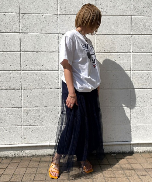 JUGLANS(ユグランス)の「☆ チュールティアードギャザースカート W1319(スカート・レディース・ベージュ/ピンク/ネイビー・FREE)」の7枚目の写真