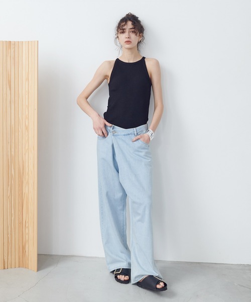 TITE IN THE STORE（ティテ　インザ　ストア）の「【CHIGNON/シニヨン】10.5オンスソフトデニムウエストアシメパンツ（デニムパンツ・レディース・ブルー/ネイビー・36/38）」の16枚目の写真
