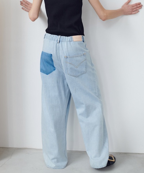 TITE IN THE STORE（ティテ　インザ　ストア）の「【CHIGNON/シニヨン】10.5オンスソフトデニムウエストアシメパンツ（デニムパンツ・レディース・ブルー/ネイビー・36/38）」の6枚目の写真