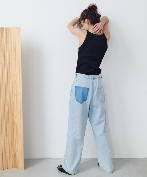 TITE IN THE STORE（ティテ　インザ　ストア）の「【CHIGNON/シニヨン】10.5オンスソフトデニムウエストアシメパンツ（デニムパンツ・レディース・ブルー/ネイビー・36/38）」の3枚目の写真