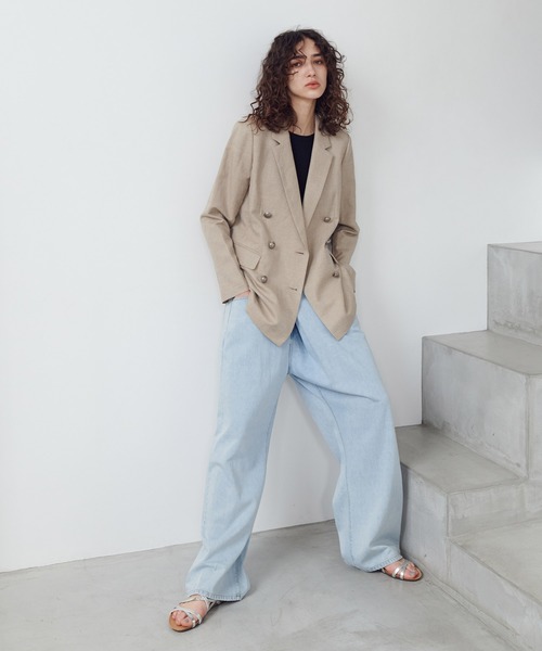 TITE IN THE STORE（ティテ　インザ　ストア）の「【CHIGNON/シニヨン】10.5オンスソフトデニムウエストアシメパンツ（デニムパンツ・レディース・ブルー/ネイビー・36/38）」の9枚目の写真