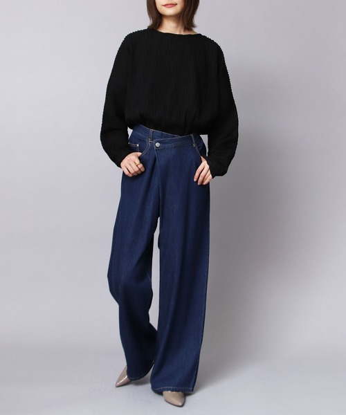TITE IN THE STORE（ティテ　インザ　ストア）の「【CHIGNON/シニヨン】10.5オンスソフトデニムウエストアシメパンツ（デニムパンツ・レディース・ブルー/ネイビー・36/38）」の12枚目の写真