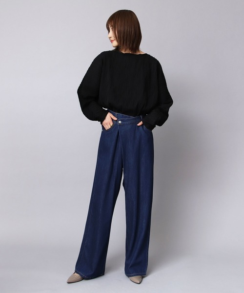 TITE IN THE STORE（ティテ　インザ　ストア）の「【CHIGNON/シニヨン】10.5オンスソフトデニムウエストアシメパンツ（デニムパンツ・レディース・ブルー/ネイビー・36/38）」の19枚目の写真