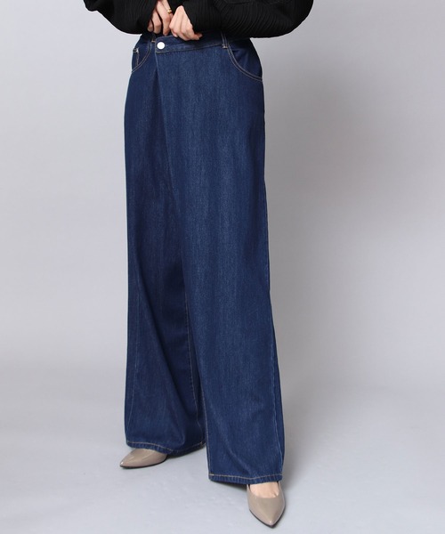 TITE IN THE STORE（ティテ　インザ　ストア）の「【CHIGNON/シニヨン】10.5オンスソフトデニムウエストアシメパンツ（デニムパンツ・レディース・ブルー/ネイビー・36/38）」の14枚目の写真