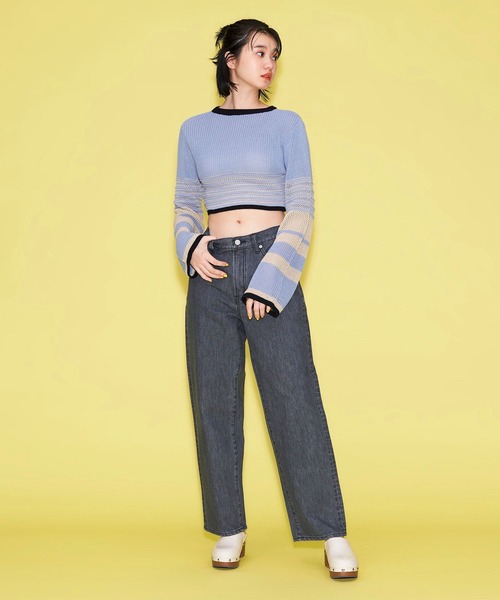 FOREVER 21（フォーエバー トゥエンティーワン）の「ストレートデニムパンツ（デニムパンツ・レディース・ライトインディゴブルー/ネイビー/グレー/ブルー・LARGE/MEDIUM/SMALL）」の5枚目の写真