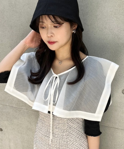 one after another NICE CLAUP(ワンアフターアナザーナイスクラップ)の「【襟取り外し可能】ビックカラーブラウス(シャツ/ブラウス・レディース・ブラック/チャコールグレー/オフホワイト・FREE)」の1枚目の写真