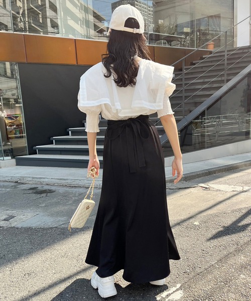 one after another NICE CLAUP(ワンアフターアナザーナイスクラップ)の「【襟取り外し可能】ビックカラーブラウス(シャツ/ブラウス・レディース・ブラック/チャコールグレー/オフホワイト・FREE)」の20枚目の写真